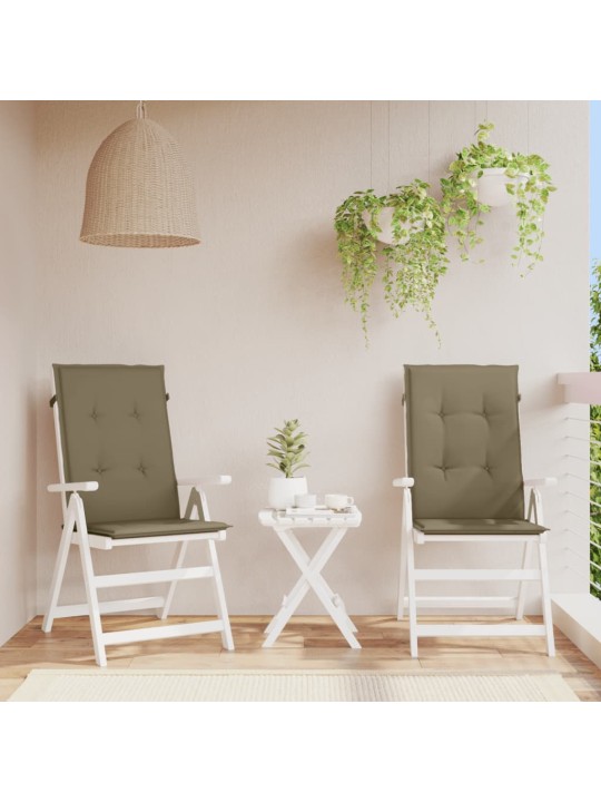 Podušky na židli vysoké opěradlo 2 ks taupe melanž 120x50x4 cm