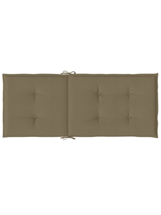 Podušky na židli vysoké opěradlo 2 ks taupe melanž 120x50x4 cm
