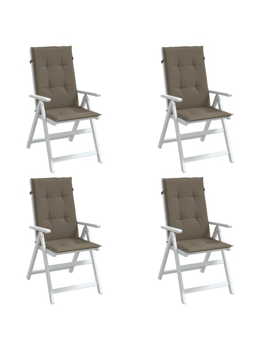 Podušky na židli vysoké opěradlo 4 ks taupe melanž 120x50x4 cm