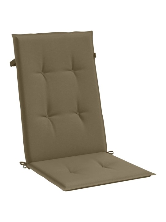 Podušky na židli vysoké opěradlo 6 ks taupe melanž 120x50x4 cm