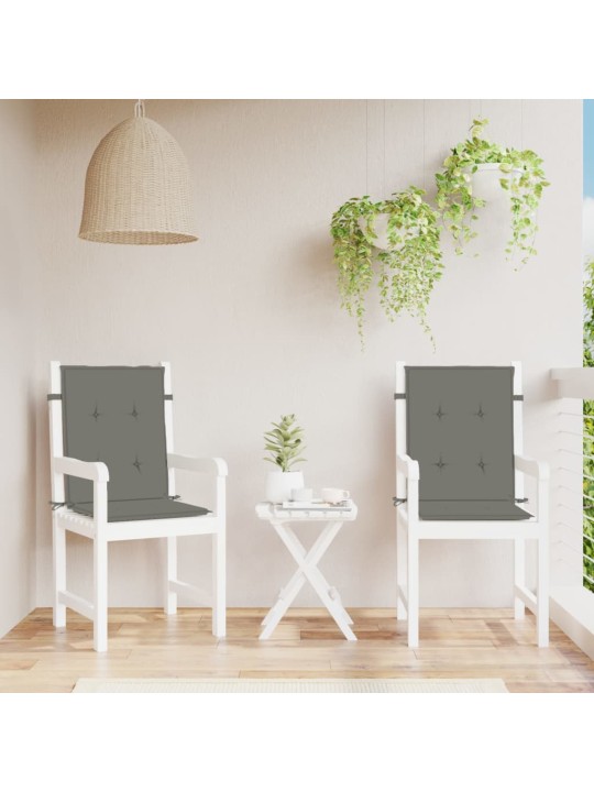 Podušky na židli nízké opěradlo 2 ks šedá melanž 100x50x4 cm