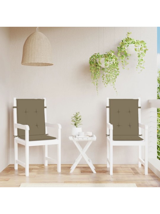 Podušky na židli nízké opěradlo 2 ks taupe melanž 100x50x4 cm