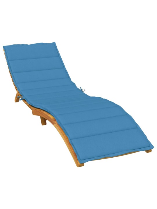 Poduška na lehátko modrá melanž 200 x 60 x 4 cm textil