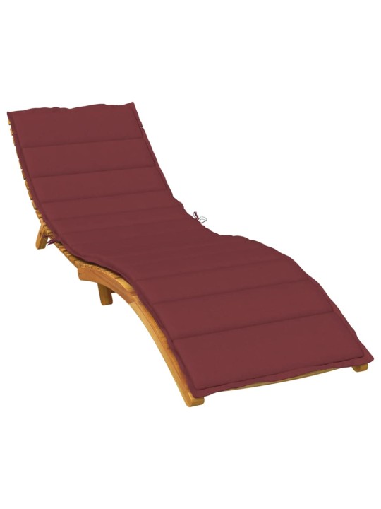 Poduška na lehátko vínová melanž 200 x 60 x 4 cm textil