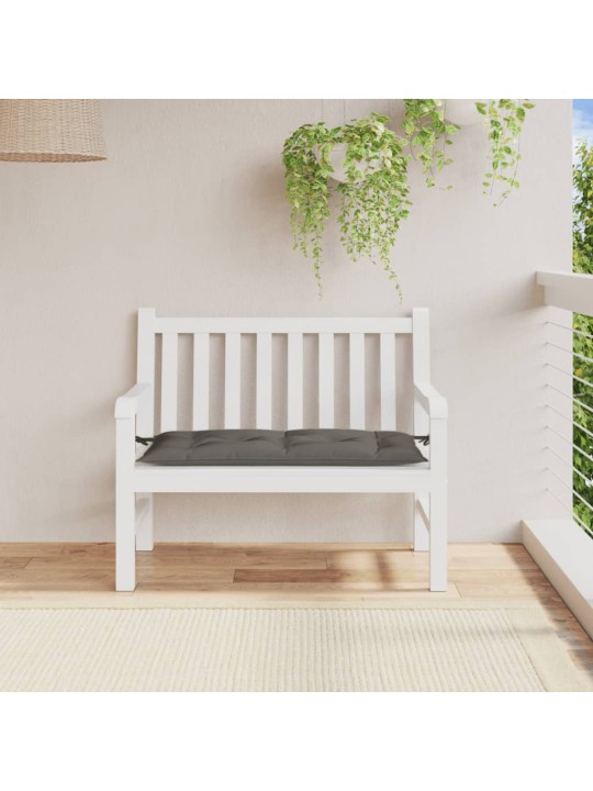 Poduška na zahradní lavici tmavě šedá melanž 100x50x7 cm textil