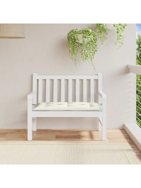 Poduška na zahradní lavici krémová melanž 100x50x7 cm textil