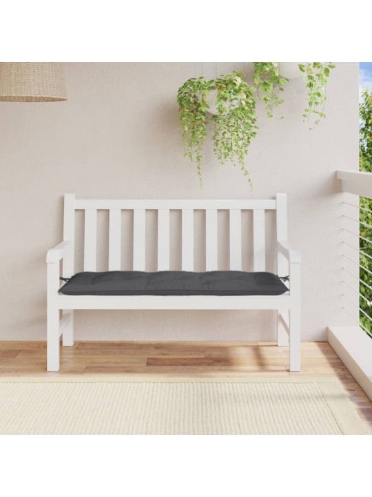 Poduška na zahradní lavici antracitová melanž 120x50x7cm textil