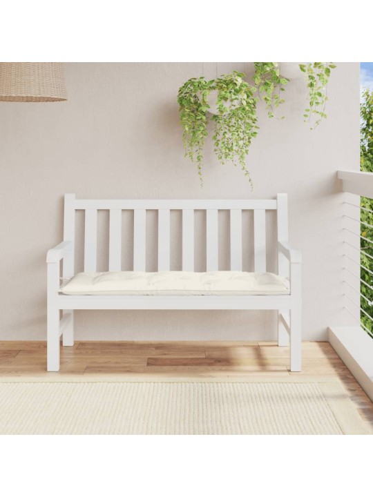 Poduška na zahradní lavici krémová melanž 120x50x7 cm textil