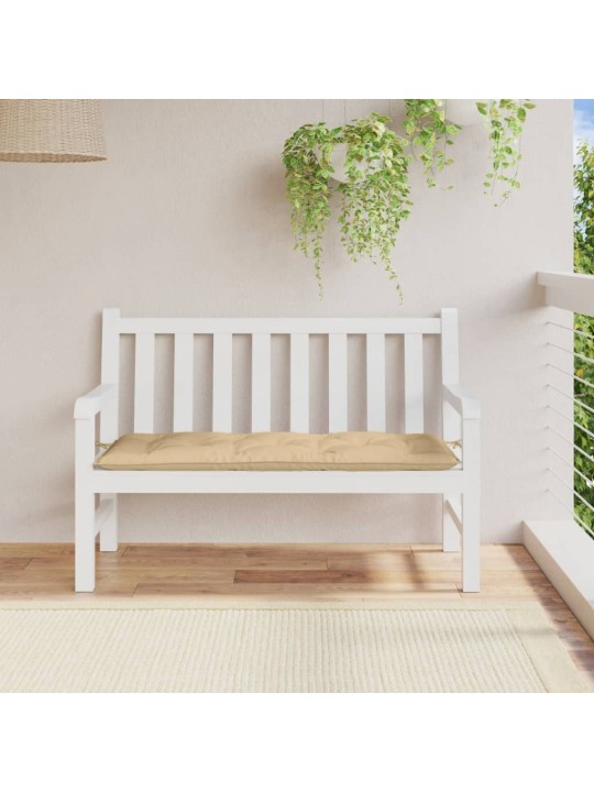 Poduška na zahradní lavici béžová melanž 120 x 50 x 7 cm textil