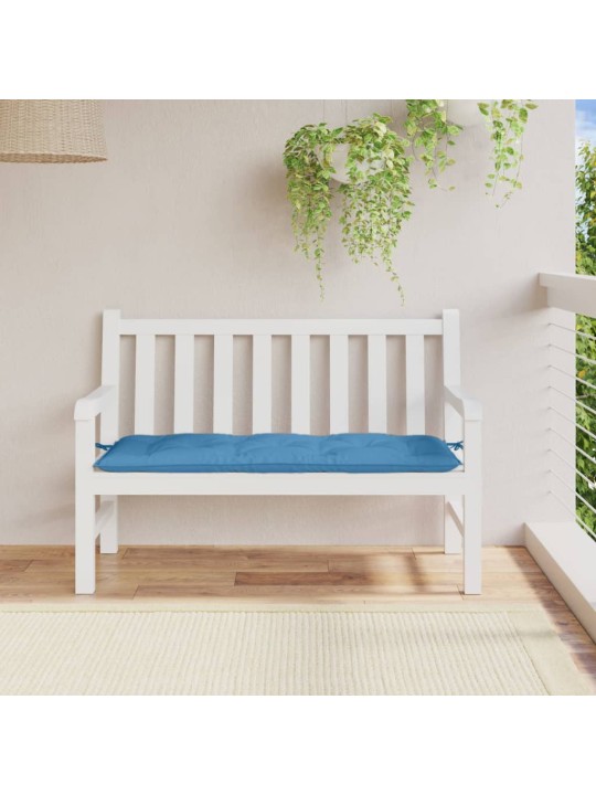 Poduška na zahradní lavici modrá melanž 120 x 50 x 7 cm textil