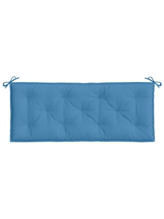 Poduška na zahradní lavici modrá melanž 120 x 50 x 7 cm textil