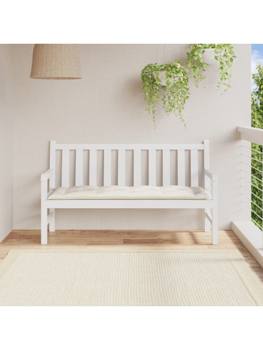 Poduška na zahradní lavici krémová melanž 150x50x7 cm textil