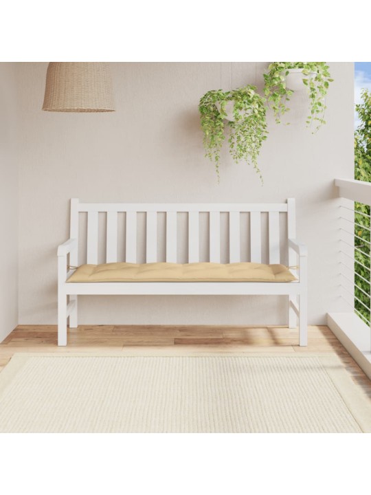 Poduška na zahradní lavici béžová melanž 150 x 50 x 7 cm textil