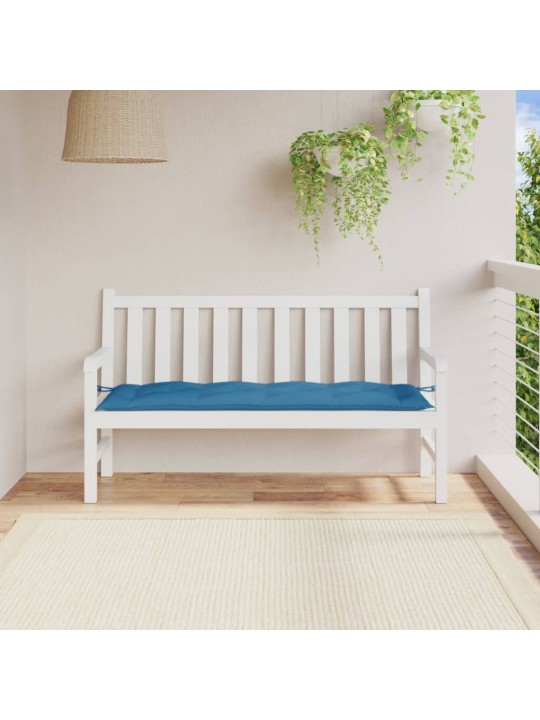 Poduška na zahradní lavici modrá melanž 150 x 50 x 7 cm textil