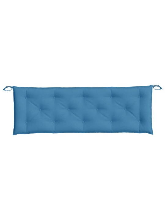 Poduška na zahradní lavici modrá melanž 150 x 50 x 7 cm textil