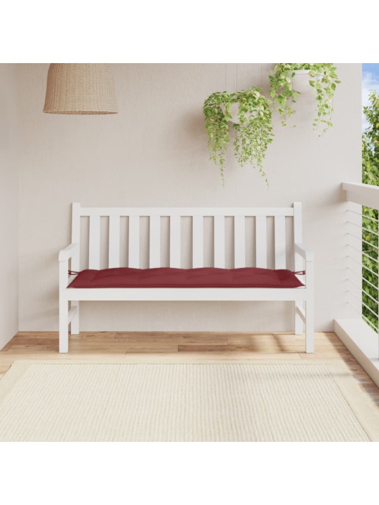 Poduška na zahradní lavici vínová melanž 150 x 50 x 7 cm textil