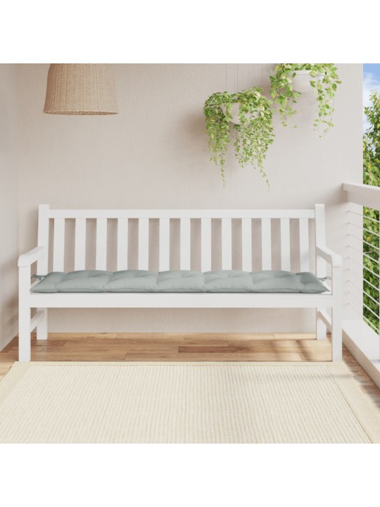 Poduška na zahradní lavici světle šedá melanž 180x50x7cm textil
