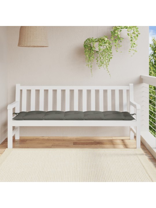 Poduška na zahradní lavici tmavě šedá melanž 180x50x7 cm textil