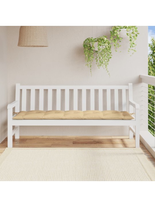 Poduška na zahradní lavici béžová melanž 180 x 50 x 7 cm textil