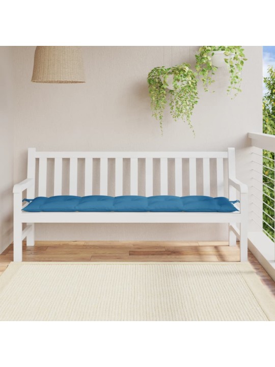 Poduška na zahradní lavici modrá melanž 180 x 50 x 7 cm textil