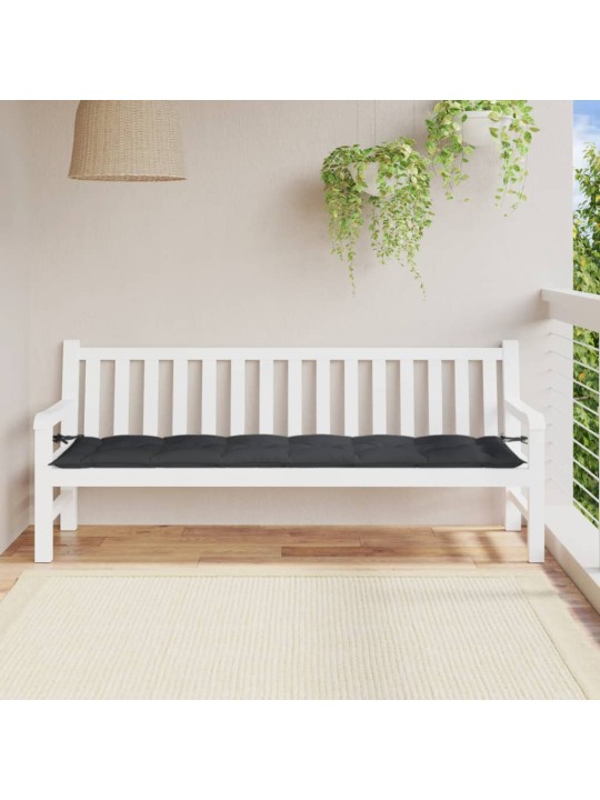 Poduška na zahradní lavici antracitová melanž 200x50x7cm textil