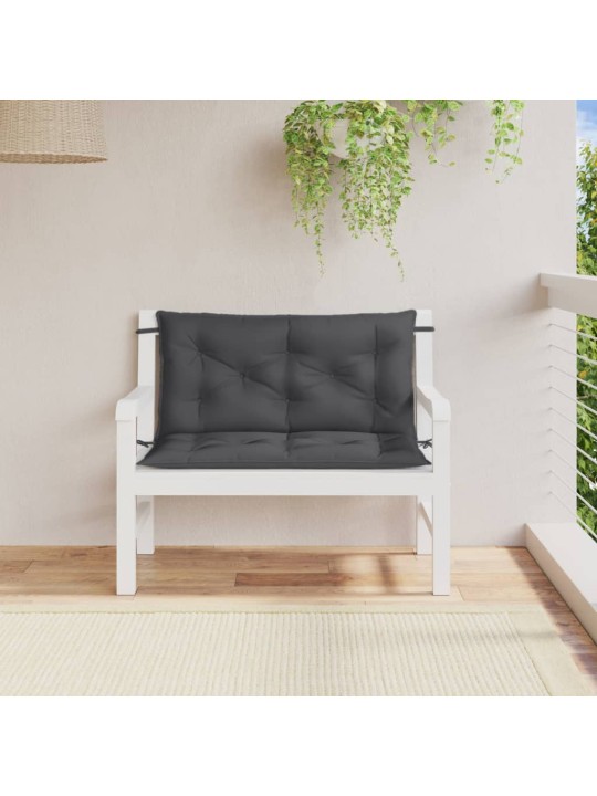 Podušky na zahradní lavici 2 ks antracitová melanž 100x50x7 cm
