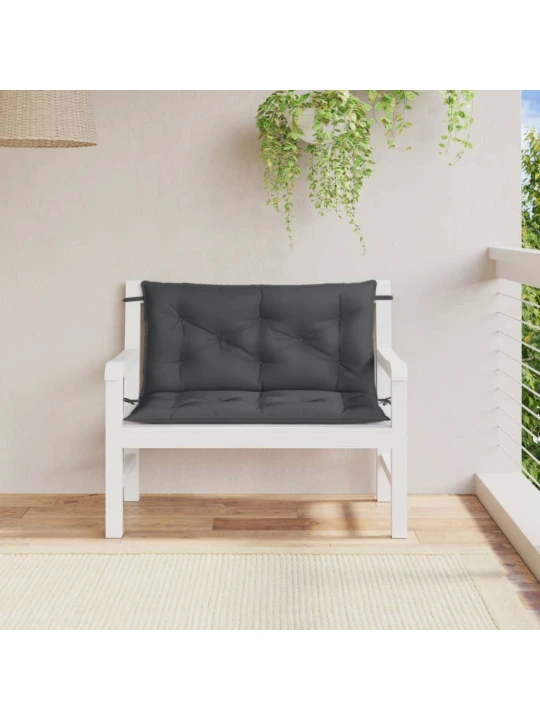 Podušky na zahradní lavici 2 ks antracitová melanž 100x50x7 cm