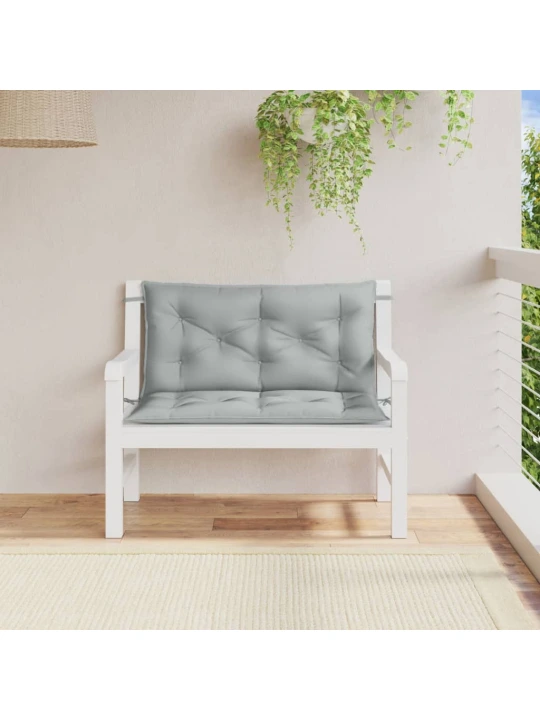 Podušky na zahradní lavici 2 ks světle šedá melanž 100x50x7 cm