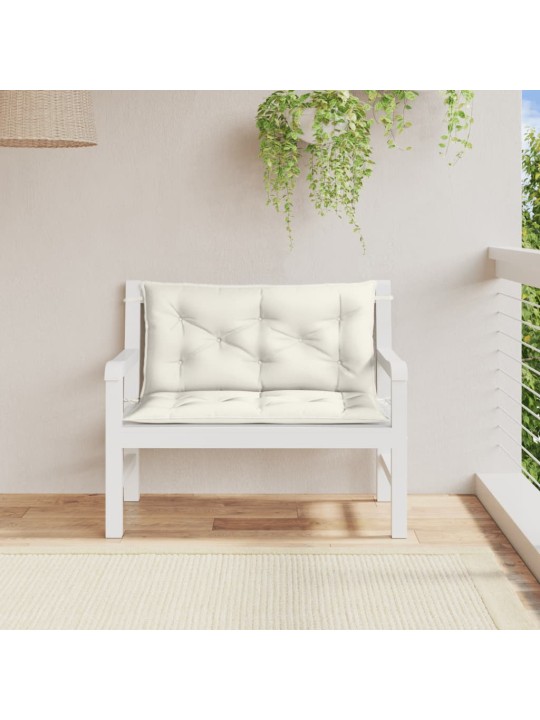 Podušky na zahradní lavici 2 ks krémová melanž 100 x 50 x 7 cm