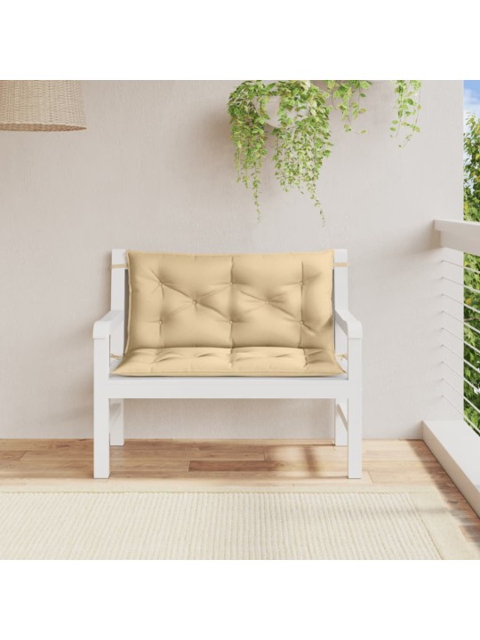 Podušky na zahradní lavici 2 ks béžová melanž 100x50x7cm textil