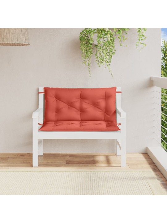 Podušky na zahradní lavici 2 ks červená melanž 100 x 50 x 7 cm
