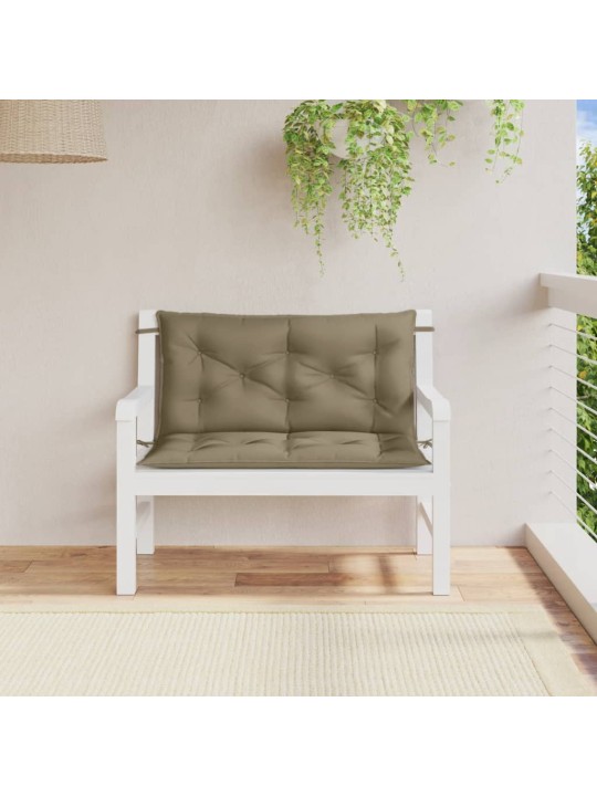 Podušky na zahradní lavici 2 ks taupe melanž 100x50x7 cm textil