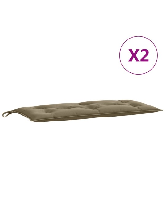 Podušky na zahradní lavici 2 ks taupe melanž 100x50x7 cm textil