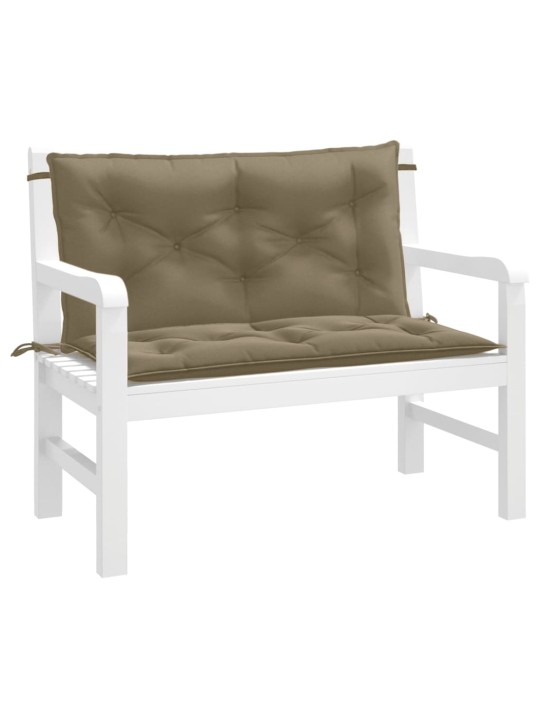 Podušky na zahradní lavici 2 ks taupe melanž 100x50x7 cm textil