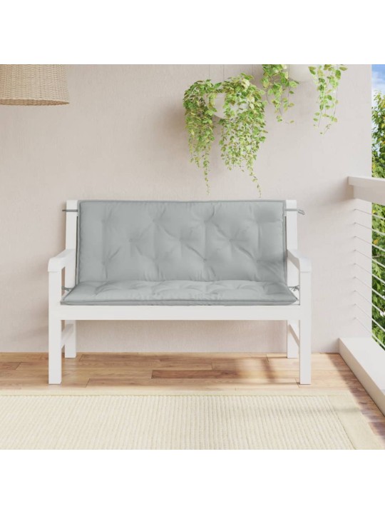 Podušky na zahradní lavici 2 ks světle šedá melanž 120x50x7 cm