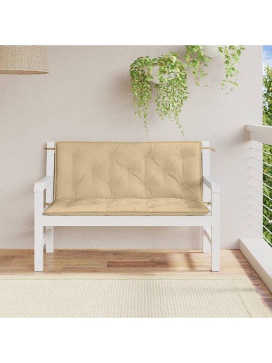 Podušky na zahradní lavici 2 ks béžová melanž 120x50x7cm textil