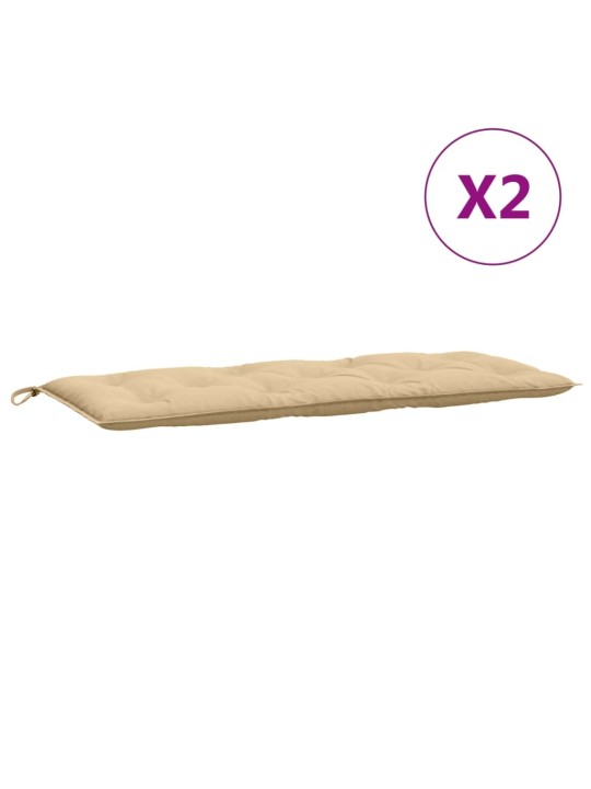 Podušky na zahradní lavici 2 ks béžová melanž 120x50x7cm textil