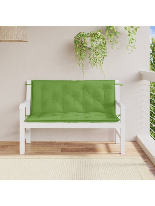 Podušky na zahradní lavici 2 ks zelená melanž 120x50x7cm textil