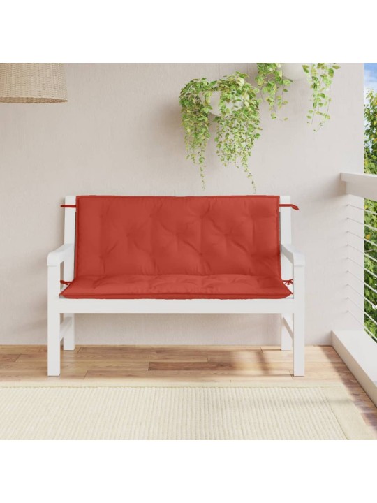 Podušky na zahradní lavici 2 ks červená melanž 120 x 50 x 7 cm