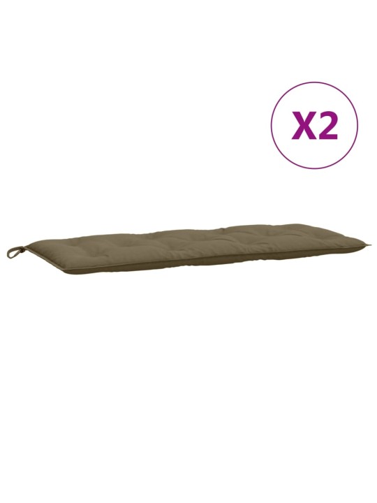 Podušky na zahradní lavici 2 ks taupe melanž 120x50x7 cm textil