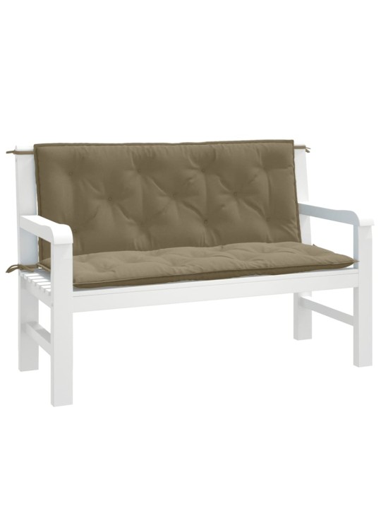 Podušky na zahradní lavici 2 ks taupe melanž 120x50x7 cm textil