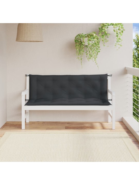 Podušky na zahradní lavici 2 ks antracitová melanž 150x50x7 cm