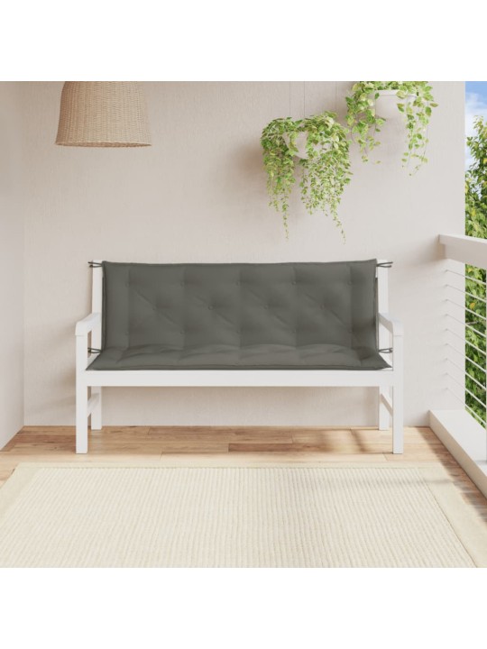 Podušky na zahradní lavici 2 ks tmavě šedá melanž 150x50x7 cm