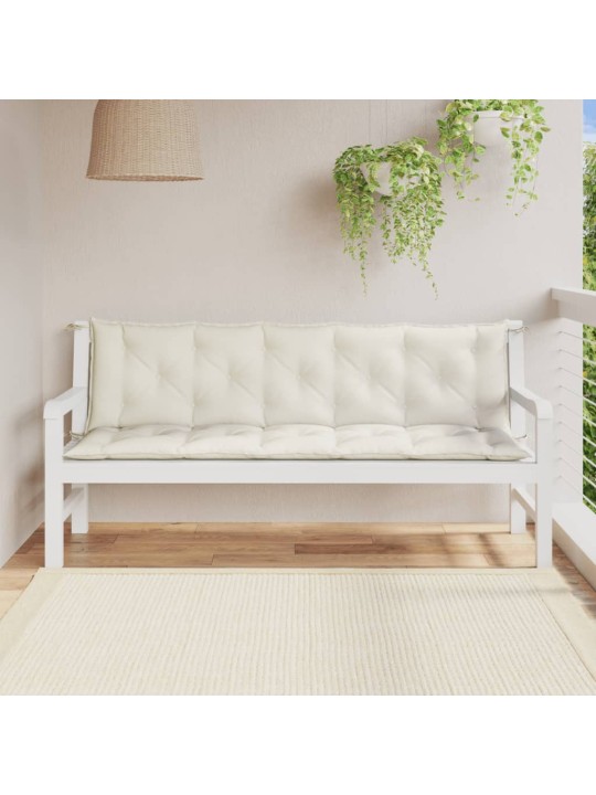 Podušky na zahradní lavici 2 ks krémová melanž 180 x 50 x 7 cm