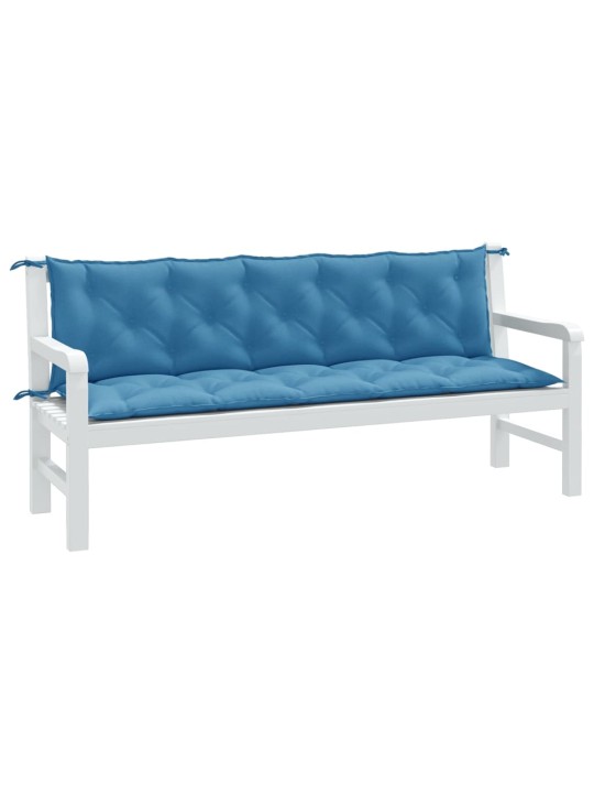 Podušky na zahradní lavici 2 ks modrá melanž 180x50x7 cm textil