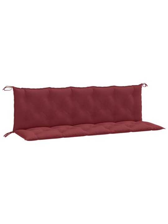 Podušky na zahradní lavici 2 ks vínová melanž 180x50x7cm textil