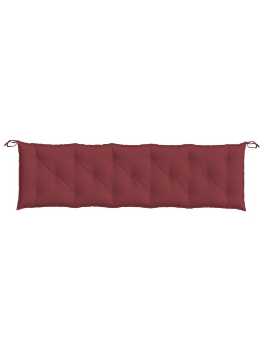 Podušky na zahradní lavici 2 ks vínová melanž 180x50x7cm textil