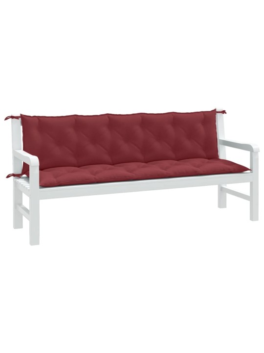 Podušky na zahradní lavici 2 ks vínová melanž 180x50x7cm textil