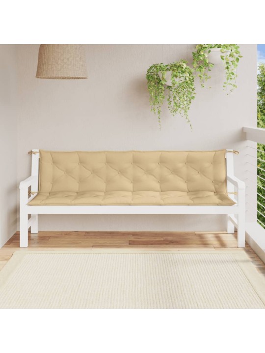 Podušky na zahradní lavici 2 ks béžová melanž 200x50x7cm textil