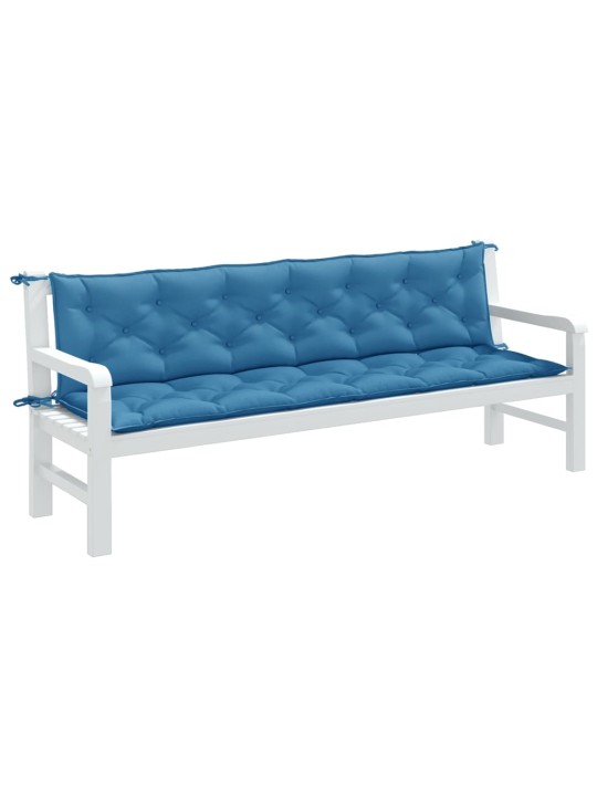 Podušky na zahradní lavici 2 ks modrá melanž 200x50x7 cm textil